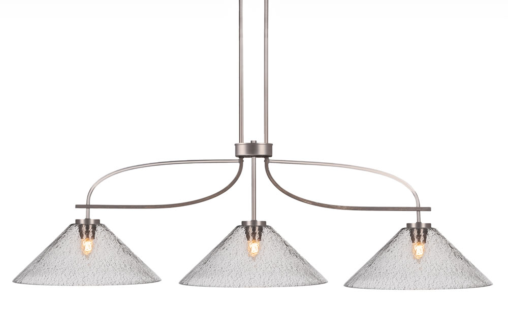 Monterey 3 Light Bar Shown In Graphite & Painted Distressed Wood-look Metal Finish With 16 Smoke Bubble Glass