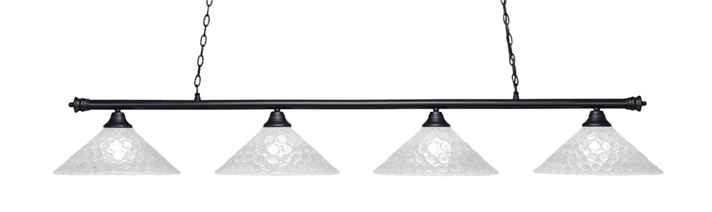 Oxford 4 Light Bar Shown In Matte Black Finish With 16" Italian Bubble Glass