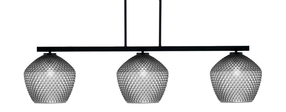 Atlas 3 Light Bar, Matte Black Finish, 9" Smoke Textured Glass