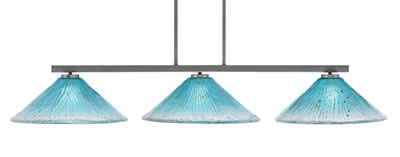 Atlas 3 Light Bar In Graphite Finish With 16" Teal Crystal Glass