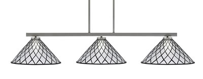 Atlas 3 Light Bar, Graphite Finish, 16" Diamond Ice Art Glass