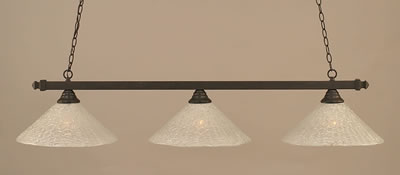 Square 3 Light Bar Shown In Dark Granite Finish With 16" Italian Bubble Glass